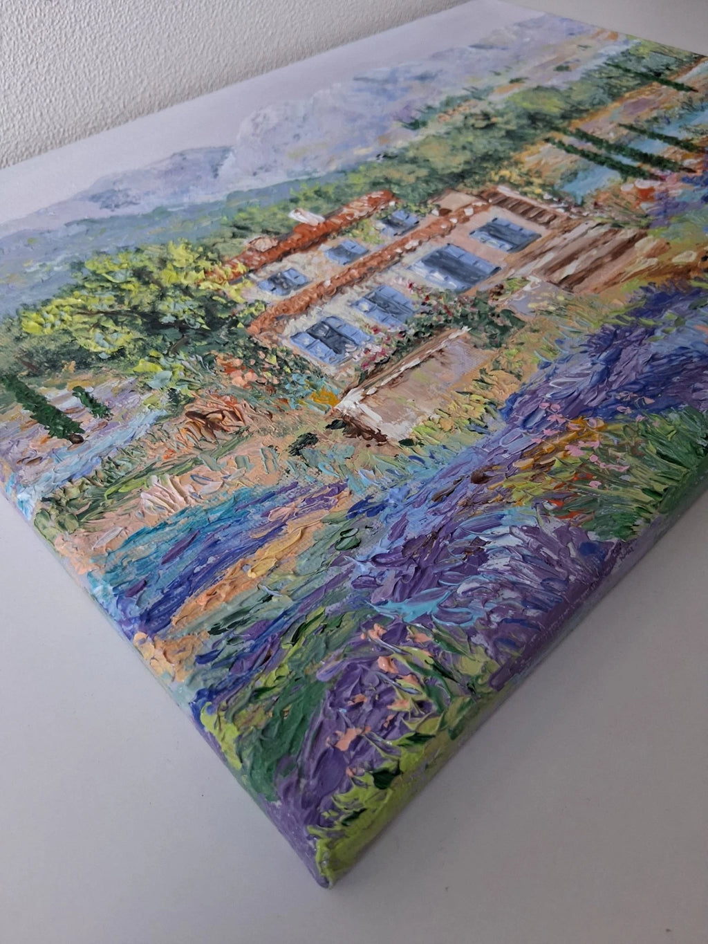ORIGINAL Ölgemälde auf Leinwand | Sommer in der Toskana / Landschaft / Italien | 40x30 cm