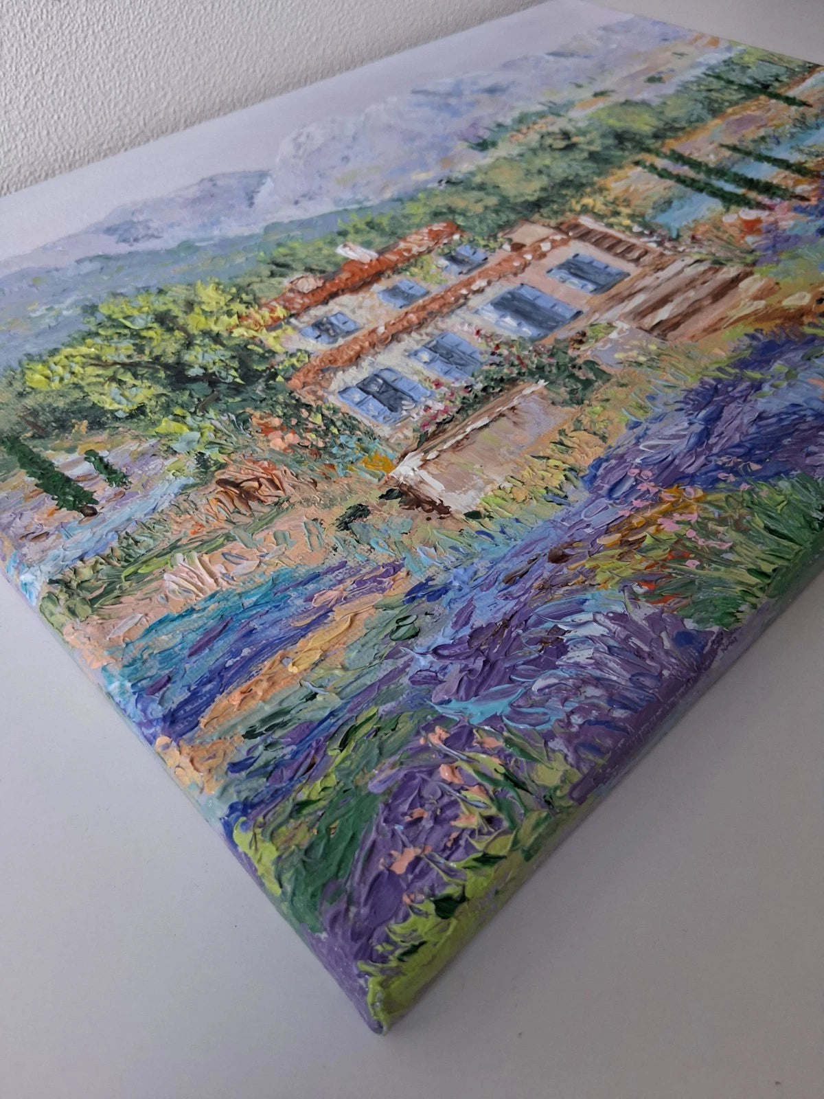 ORIGINAL Ölgemälde auf Leinwand | Sommer in der Toskana / Landschaft / Italien | 40x30 cm