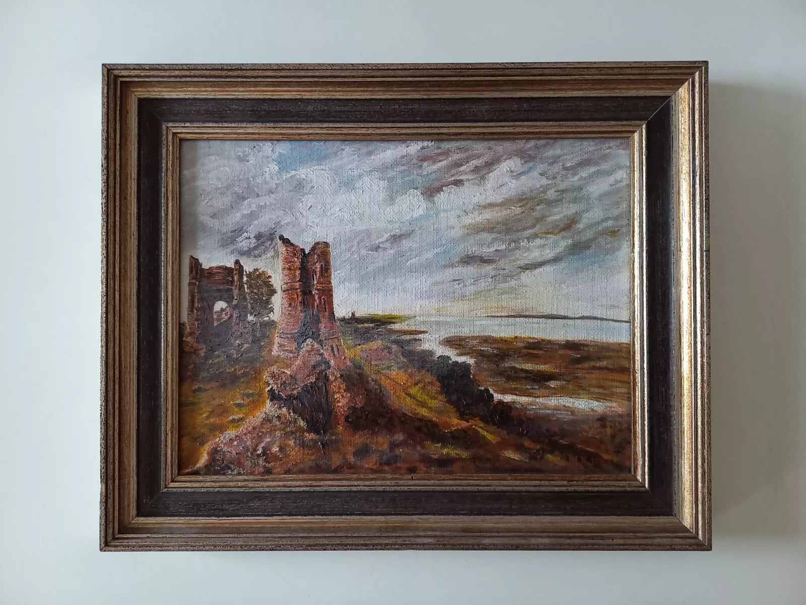 HANDGEMALTES Ölgemälde auf Karton nach John Constable | Hadleigh Castle | Signiert: W. KAISER