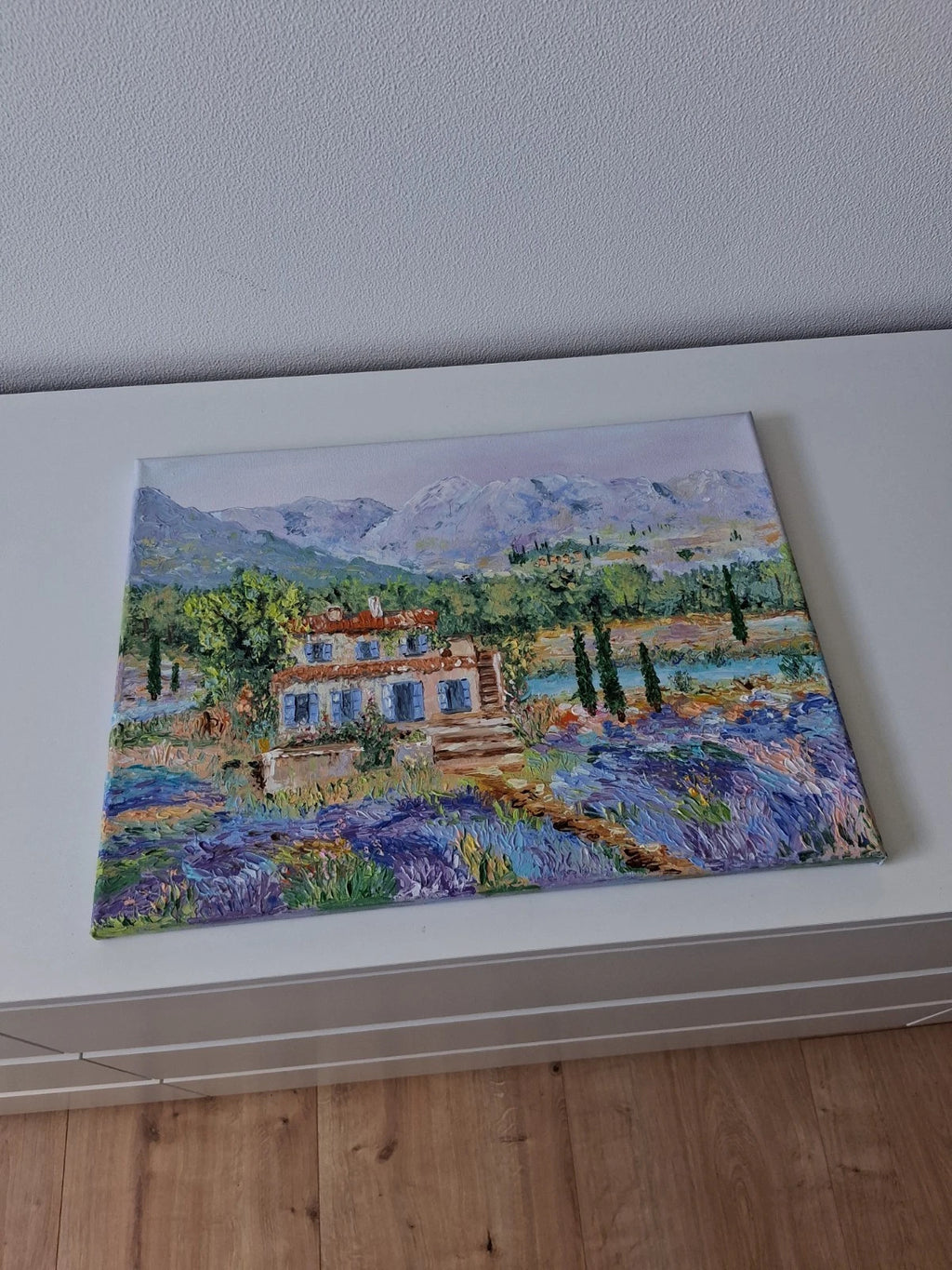 ORIGINAL Ölgemälde auf Leinwand | Sommer in der Toskana / Landschaft / Italien | 40x30 cm