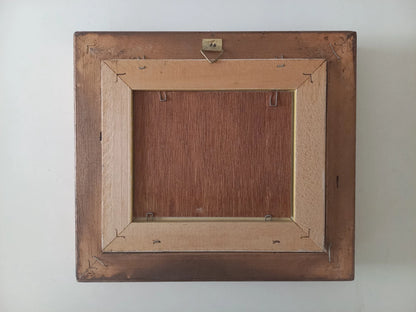 ORIGINAL Ölgemälde auf Leinwand inkl. Rahmen | Berglandschaft / Natur / Fluss | 23x20 cm