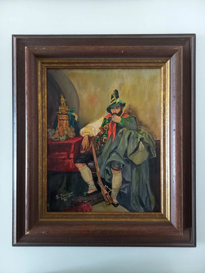ORIGINAL Ölgemälde auf Leinwand inkl. Holzrahmen | Mann in Tracht / Portrait | Signiert