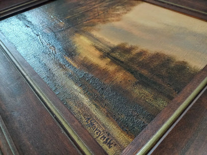 ANDRZEJ SKARZYNSKI | Fluss / Herbstlandschaft | ORIGINAL Ölgemälde auf Leinwand inkl. Rahmen