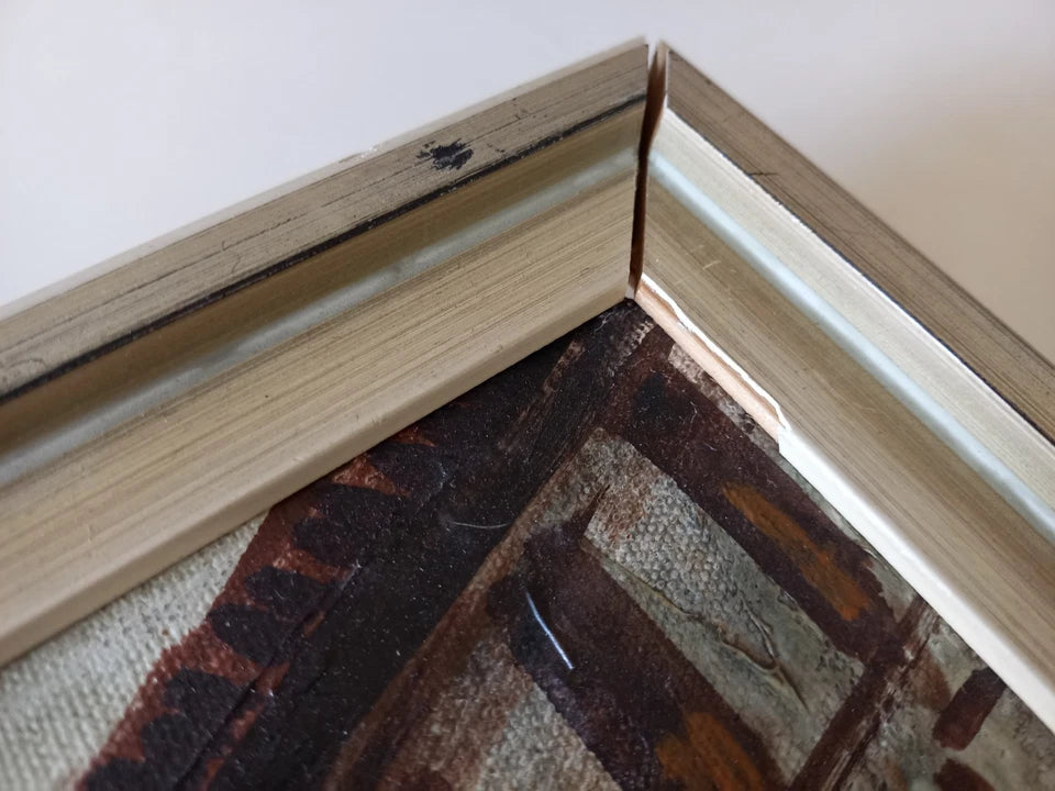 ORIGINAL Ölgemälde auf Leinwand inkl. Rahmen | Stadtansicht / Stadtszene mit Figuren | Signiert