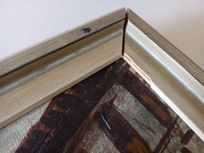 ORIGINAL Ölgemälde auf Leinwand inkl. Rahmen | Stadtansicht / Stadtszene mit Figuren | Signiert