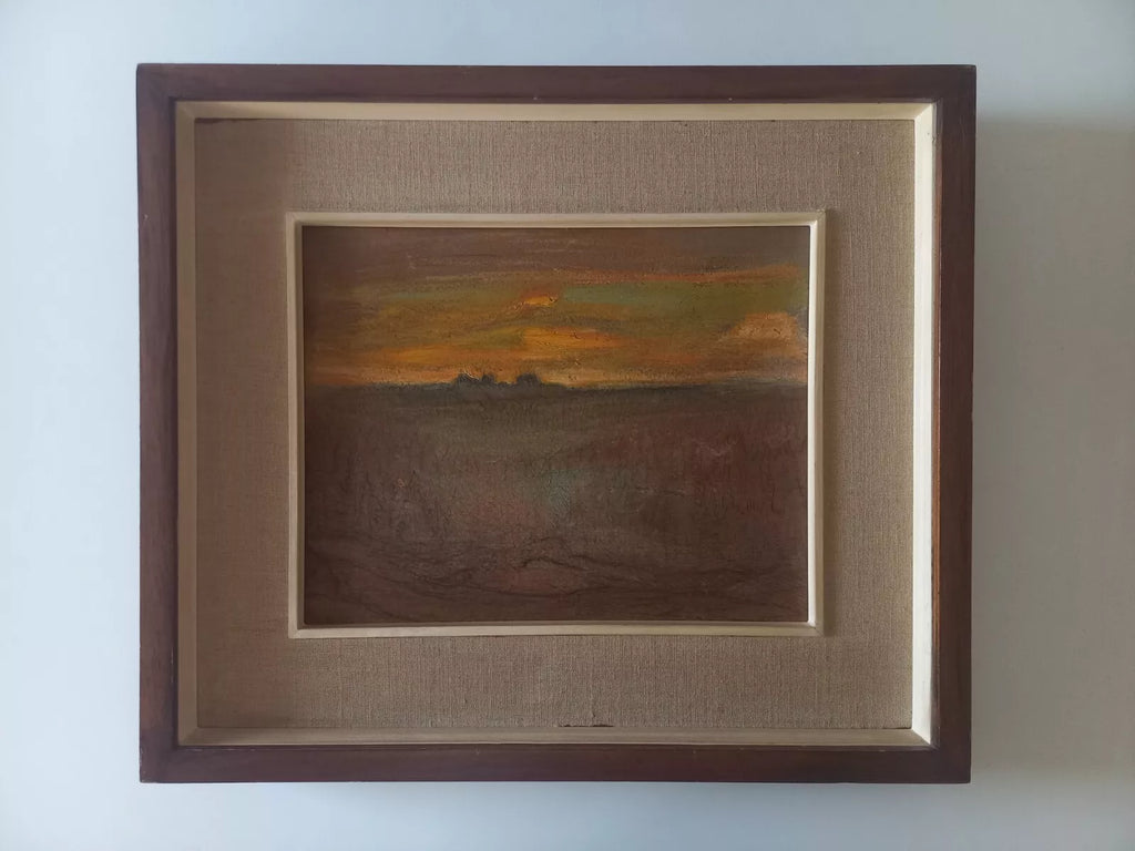 ERNST A. RADEMACHER | Sonnenaufgang am Moosberg | ORIGINAL Ölgemälde auf Karton