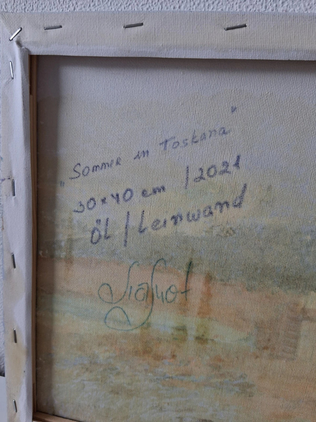 ORIGINAL Ölgemälde auf Leinwand | Sommer in der Toskana / Landschaft / Italien | 40x30 cm