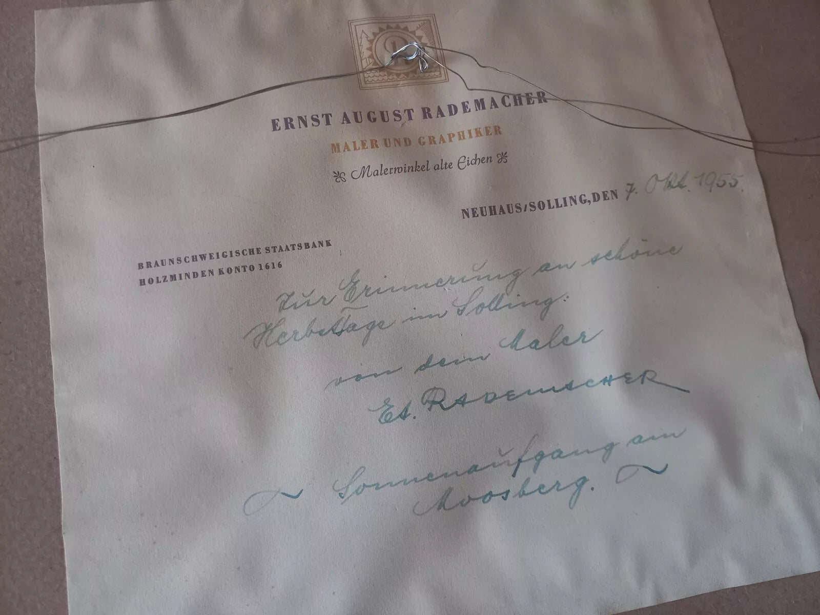 ERNST A. RADEMACHER | Sonnenaufgang am Moosberg | ORIGINAL Ölgemälde auf Karton