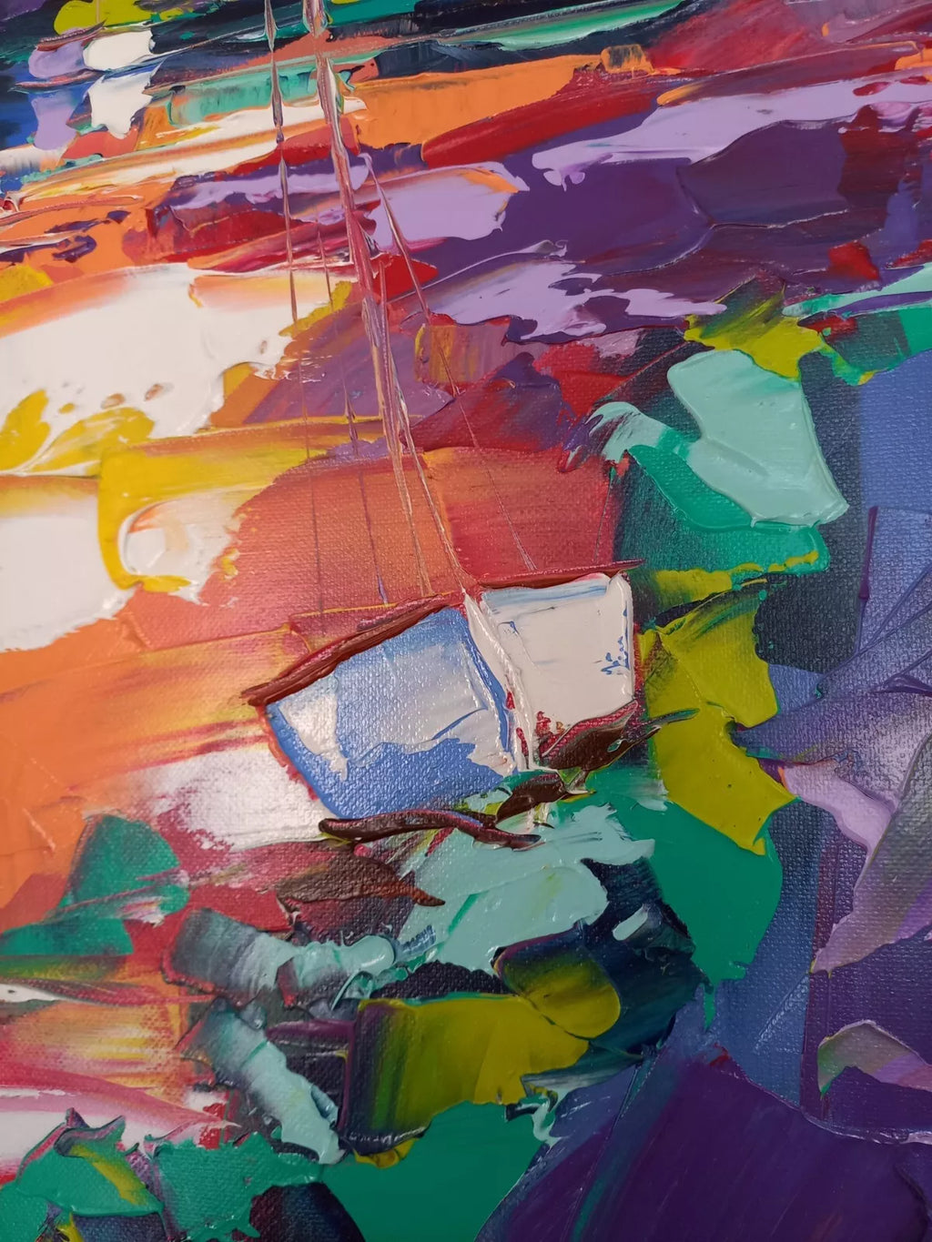 OLIVIER PFLEGER (*1967) | Segelboote / Abstrakte Kunst | ORIGINAL Ölgemälde auf Leinwand
