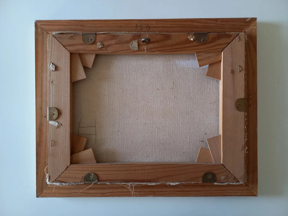 ORIGINAL Ölgemälde auf Leinwand inkl. Rahmen | Stadtansicht / Stadtszene mit Figuren | Signiert