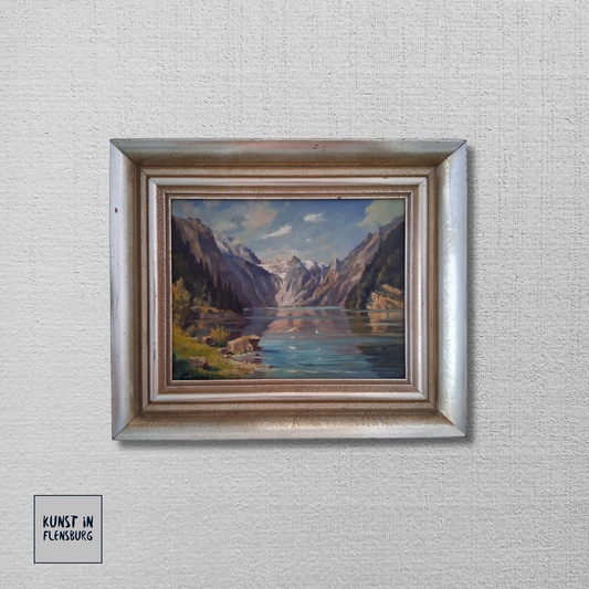 WALTER HELMRICH | Am Königssee vom Malerwinkel | ORIGINAL Ölgemälde auf Karton inkl. Rahmen
