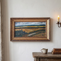 Altes Ölgemälde handgemalt mit Holzrahmen | Weite Landschaft | ORIGINAL & Signiert