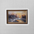 ORIGINAL Ölgemälde auf Leinwand inkl. Rahmen | Winterlandschaft mit Bauernhaus | Signiert