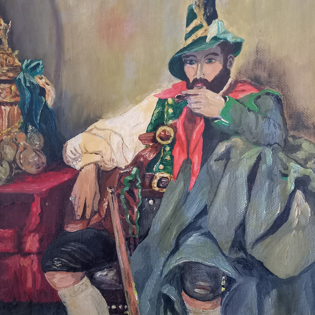 ORIGINAL Ölgemälde auf Leinwand inkl. Holzrahmen | Mann in Tracht / Portrait | Signiert