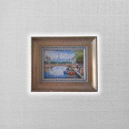 CAROLINE C. BURNETT | Eiffelturm / Paris / Stadtszene | ORIGINAL Ölgemälde auf Karton inkl. Rahmen