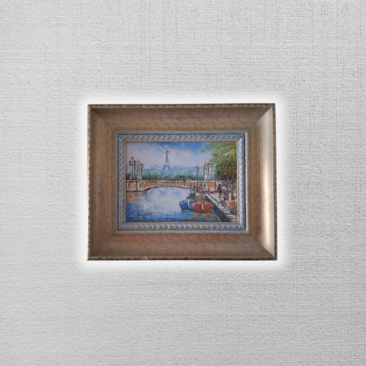 CAROLINE C. BURNETT | Eiffelturm / Paris / Stadtszene | ORIGINAL Ölgemälde auf Karton inkl. Rahmen