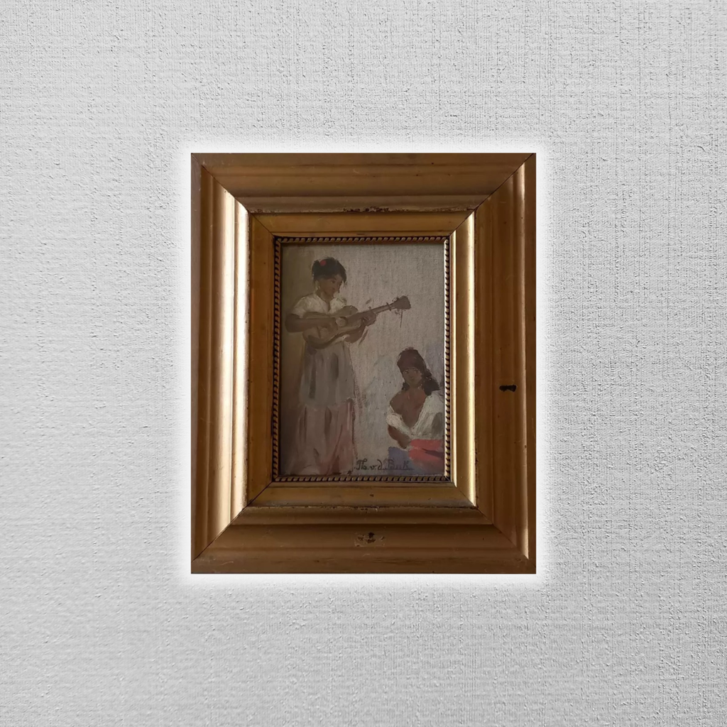 THEODOR VON DER BEEK (1838-1921) | Musizierende Mädchen |  ORIGINAL Ölgemälde auf Leinwand