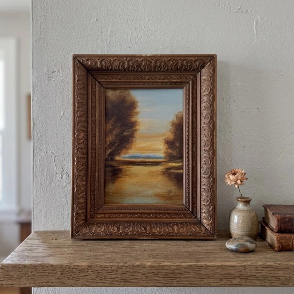 ORIGINEEL Olieverfschilderij op hout | Romantisch Alpenlandschap | Gesigneerd: STADLER (München)