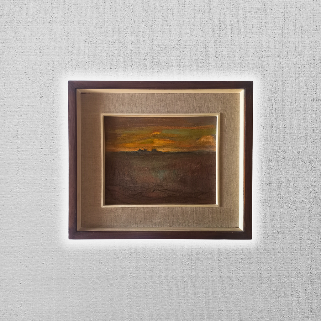 ERNST A. RADEMACHER | Sonnenaufgang am Moosberg | ORIGINAL Ölgemälde auf Karton