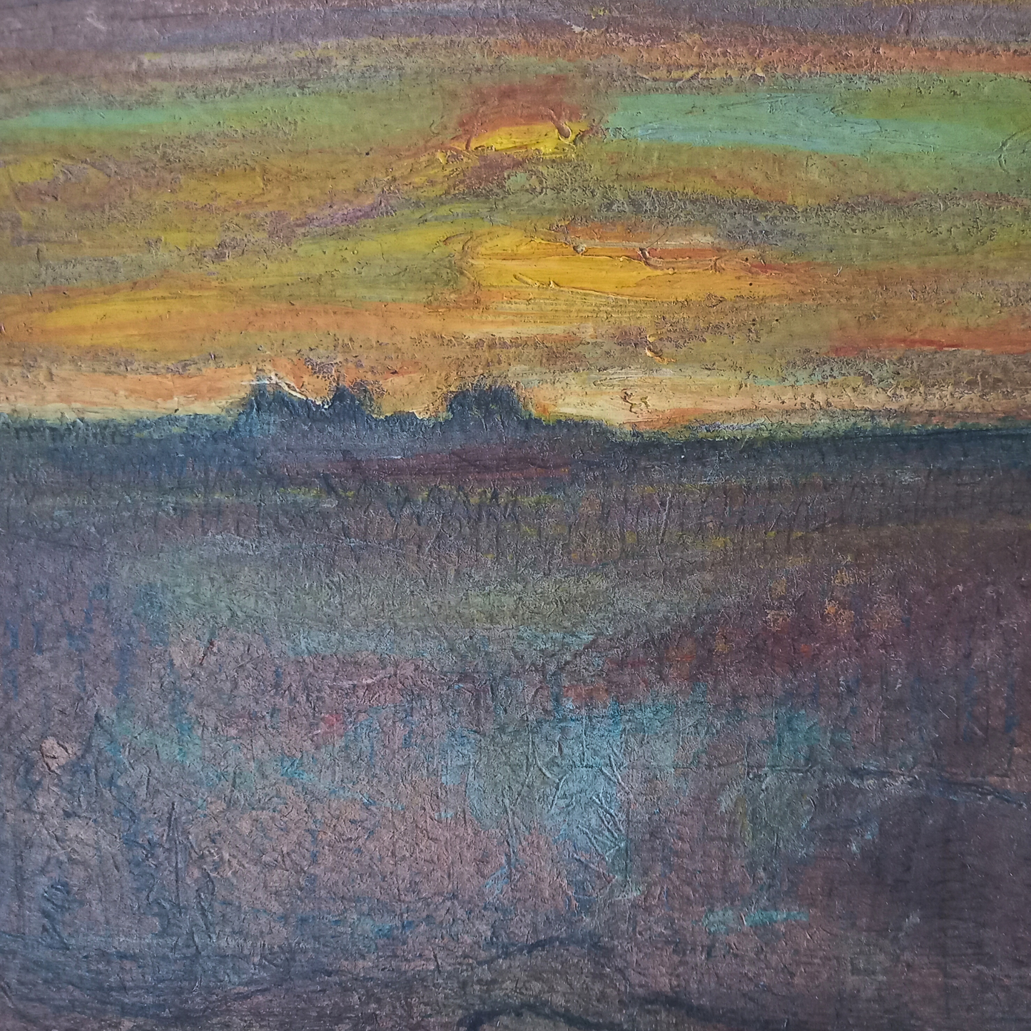ERNST A. RADEMACHER | Sonnenaufgang am Moosberg | ORIGINAL Ölgemälde auf Karton