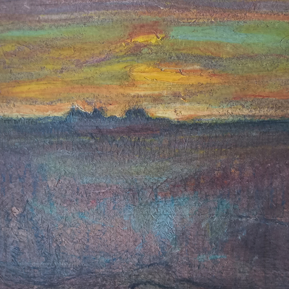 ERNST A. RADEMACHER | Sonnenaufgang am Moosberg | ORIGINAL Ölgemälde auf Karton