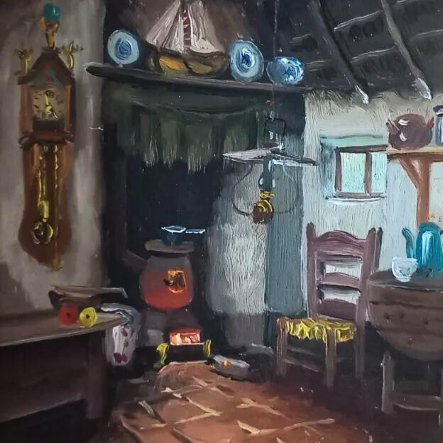 HENDRIK-JAN NEULAND (1928-2009) | Bäuerliches Interieur | ORIGINAL Ölgemälde inkl. Rahmen