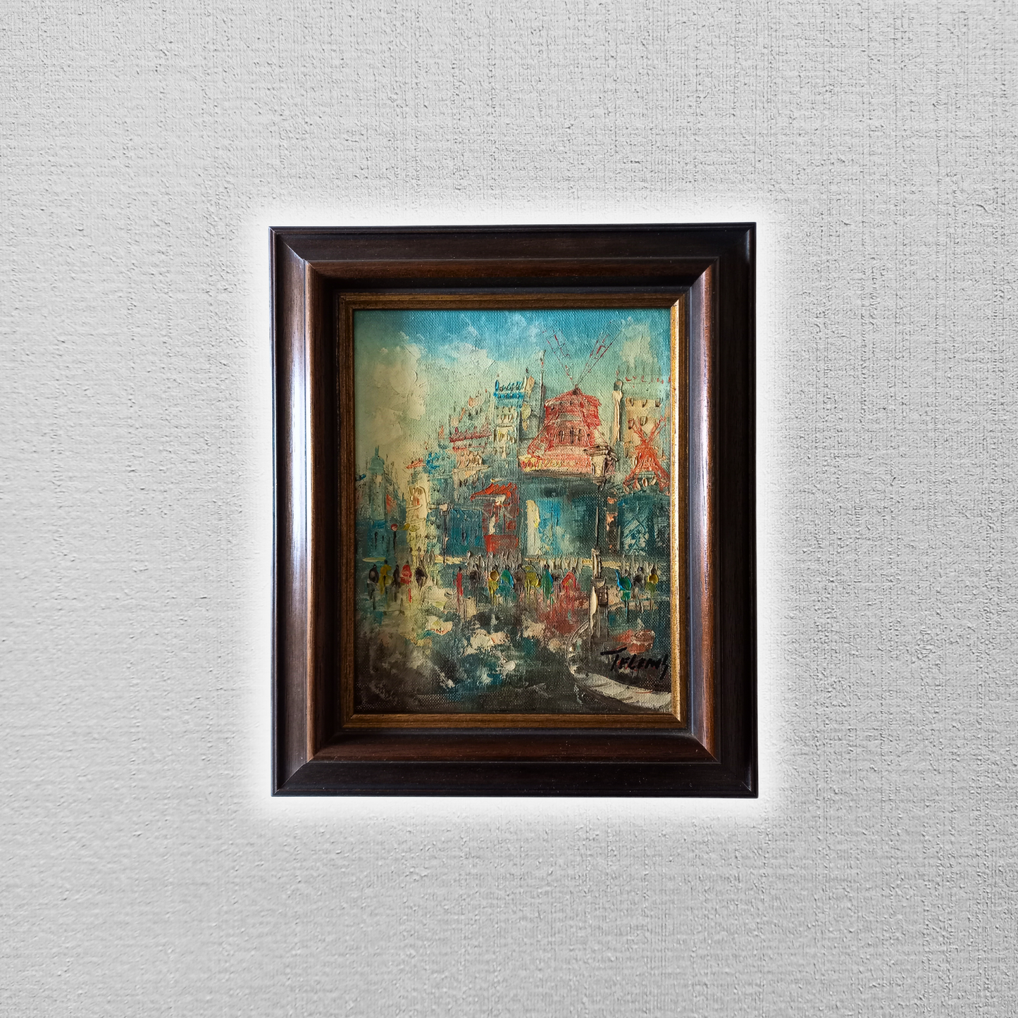 ORIGINAL Ölgemälde auf Leinwand inkl. Holzrahmen | Moulin Rouge / Paris / Abstrakt | Signiert