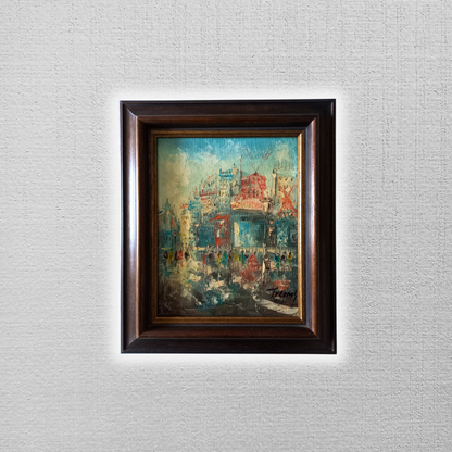 ORIGINAL Ölgemälde auf Leinwand inkl. Holzrahmen | Moulin Rouge / Paris / Abstrakt | Signiert