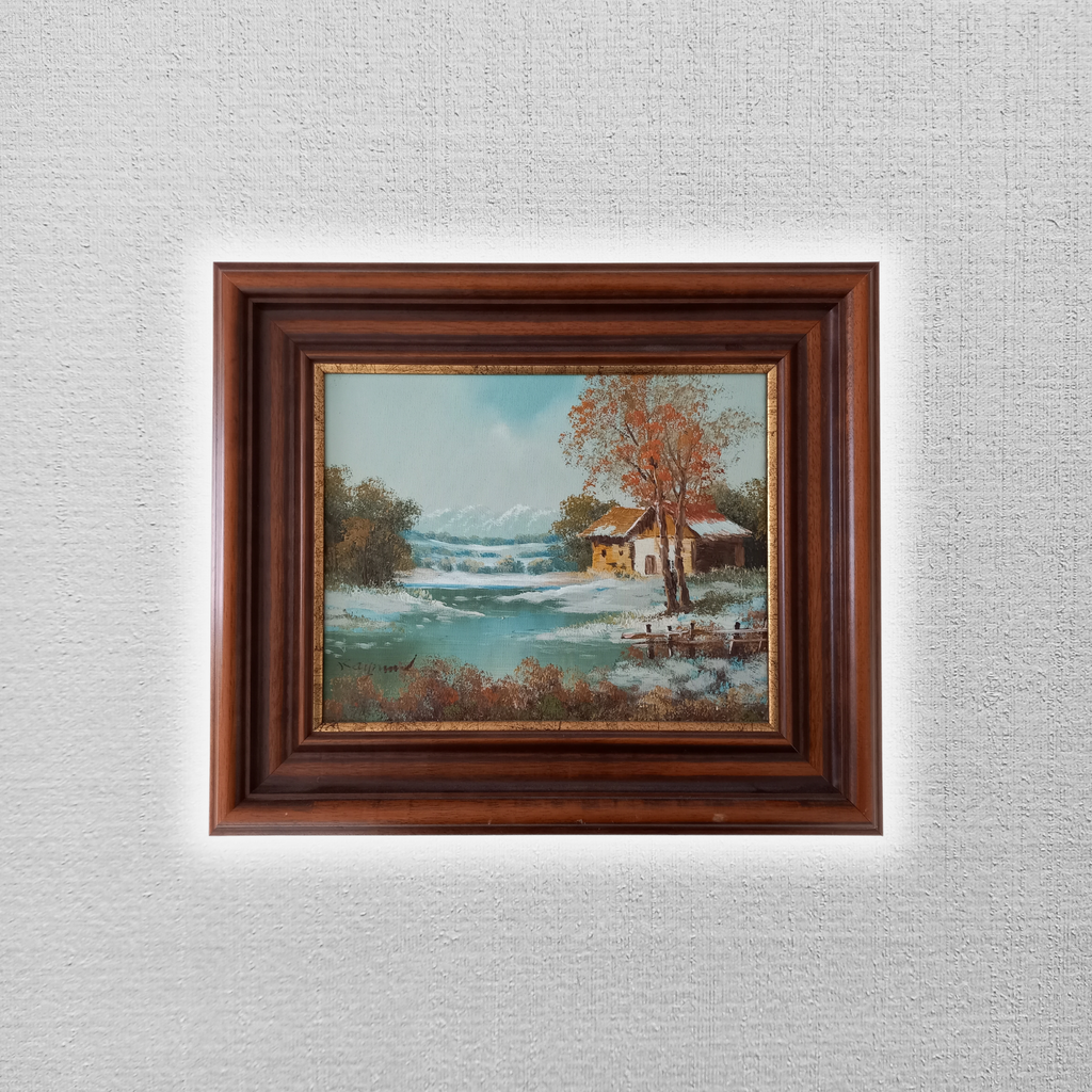 ORIGINAL Ölgemälde auf Leinwand inkl. Rahmen | Winter im Herbst / Landschaft / Natur | Signiert