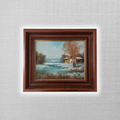 ORIGINAL Ölgemälde auf Leinwand inkl. Rahmen | Winter im Herbst / Landschaft / Natur | Signiert