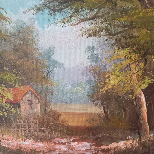 ORIGINAL Ölgemälde auf Leinwand inkl. Rahmen | Landschaft / Natur / Wald | Signiert: R. HANSEN