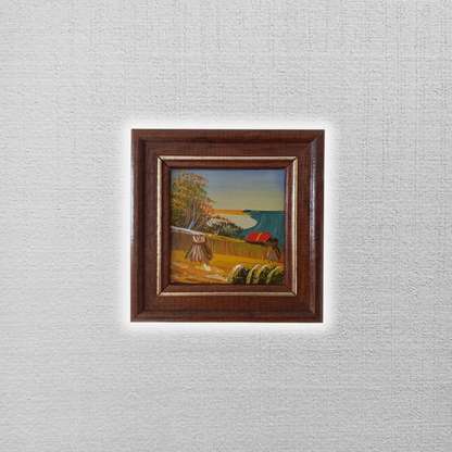 KLEINES ORIGINAL Ölgemälde auf Karton inkl. Holzrahmen | Landschaft / Natur | 11x11 cm