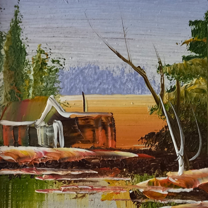 KLEINES ORIGINAL Ölgemälde auf Karton inkl. Holzrahmen | Landschaft / Natur | 11x11 cm