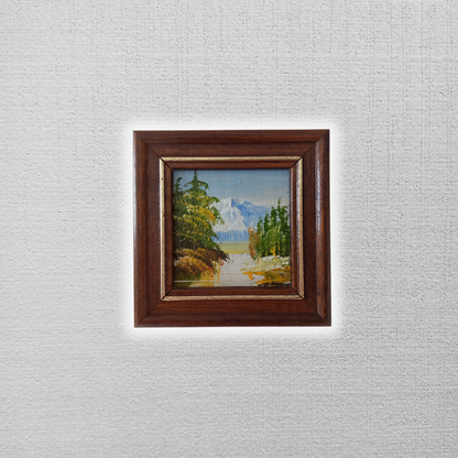 KLEINES ORIGINAL Ölgemälde auf Karton inkl. Holzrahmen | Landschaft / Natur | 11x11 cm