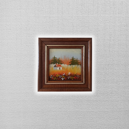 KLEINES ORIGINAL Ölgemälde auf Karton inkl. Holzrahmen | Landschaft / Natur | 11x11 cm