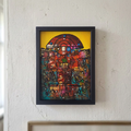 Modernes Ölgemälde handgemalt mit Rahmen | Abstrakte / Moderne Kunst / Streetart | 30x40 cm