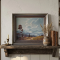 Altes Ölgemälde handgemalt mit Rahmen | Landschaft mit schneebedeckten Bergen | ORIGINAL & Signiert
