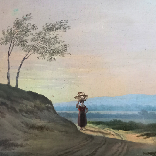 ALBERTUS VERHOESEN (1806-1881) | Romantische Landschaft | ORIGINAL Ölgemälde auf Holzplatte