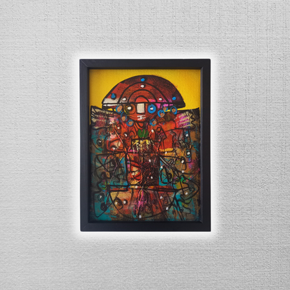 ORIGINAL Ölgemälde auf Karton inkl. Rahmen | Abstrakte / Moderne Kunst / Streetart | 30x40 cm