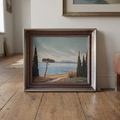 Altes Ölgemälde handgemalt mit Rahmen | Landschaft / Mediterrane Idylle | ORIGINAL & Signiert