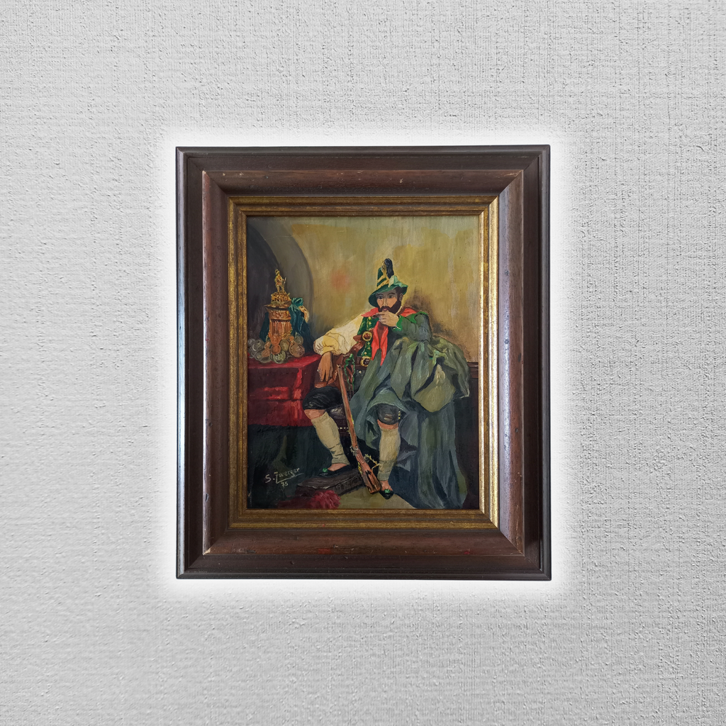 ORIGINAL Ölgemälde auf Leinwand inkl. Holzrahmen | Mann in Tracht / Portrait | Signiert