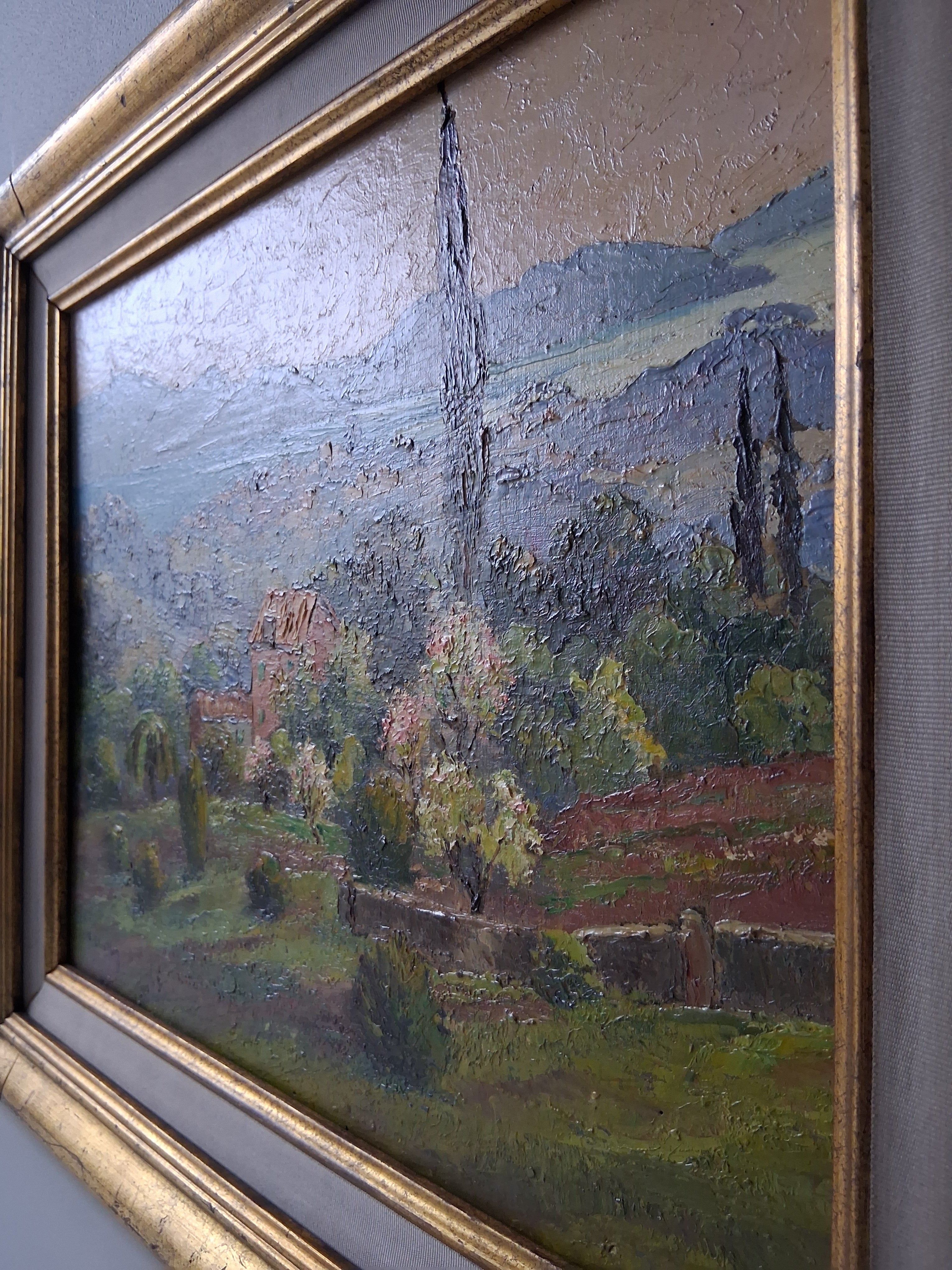 F. EHRLICH | Der Golf von Saint-Tropez / Cote d'Azur | ORIGINAL Ölgemälde auf Holzplatte inkl. Rahmen