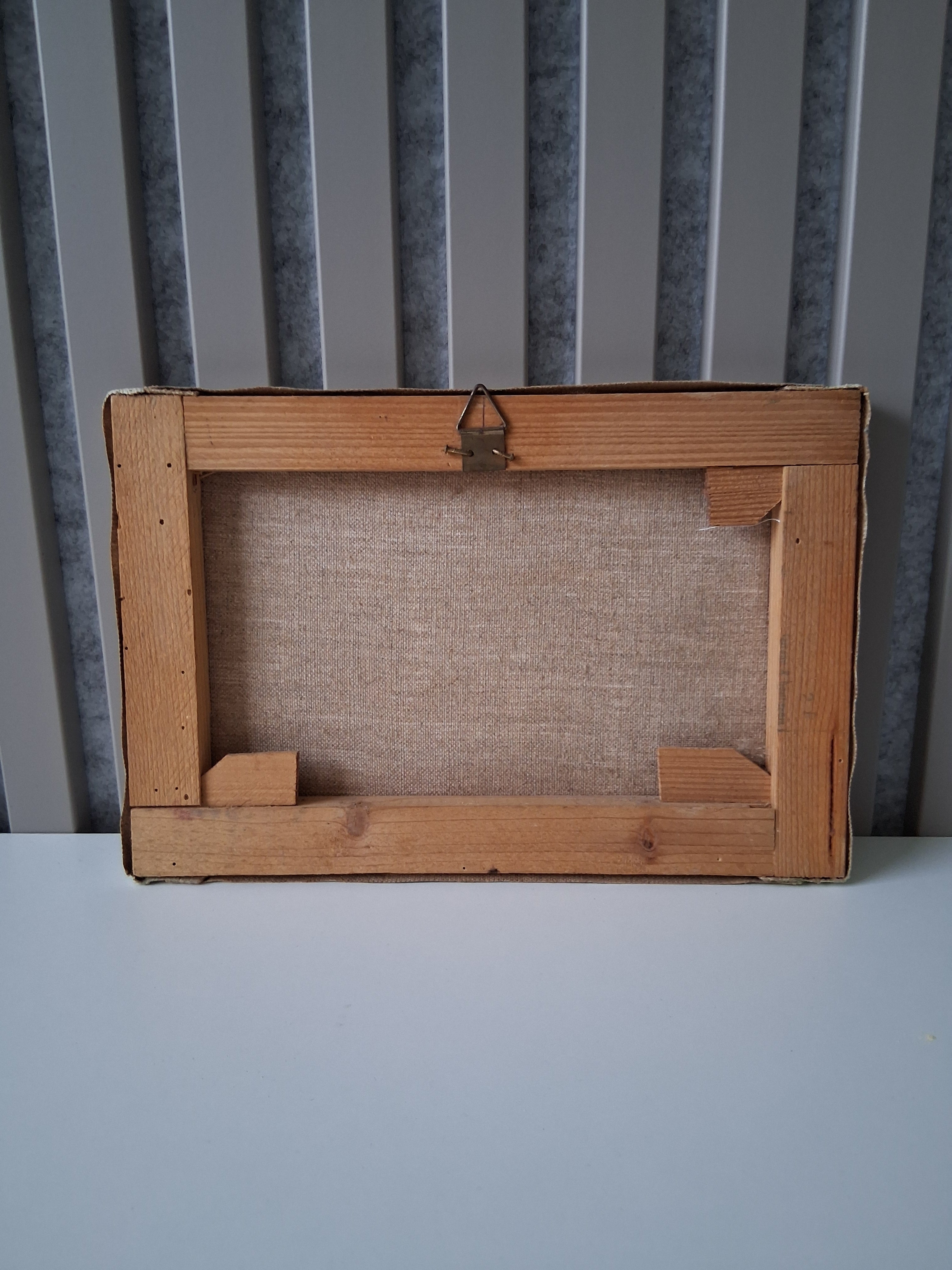 ORIGINAL Ölgemälde auf Leinwand | Bucht mit Fischerbooten in der Bretagne | 24x16 cm | Signiert