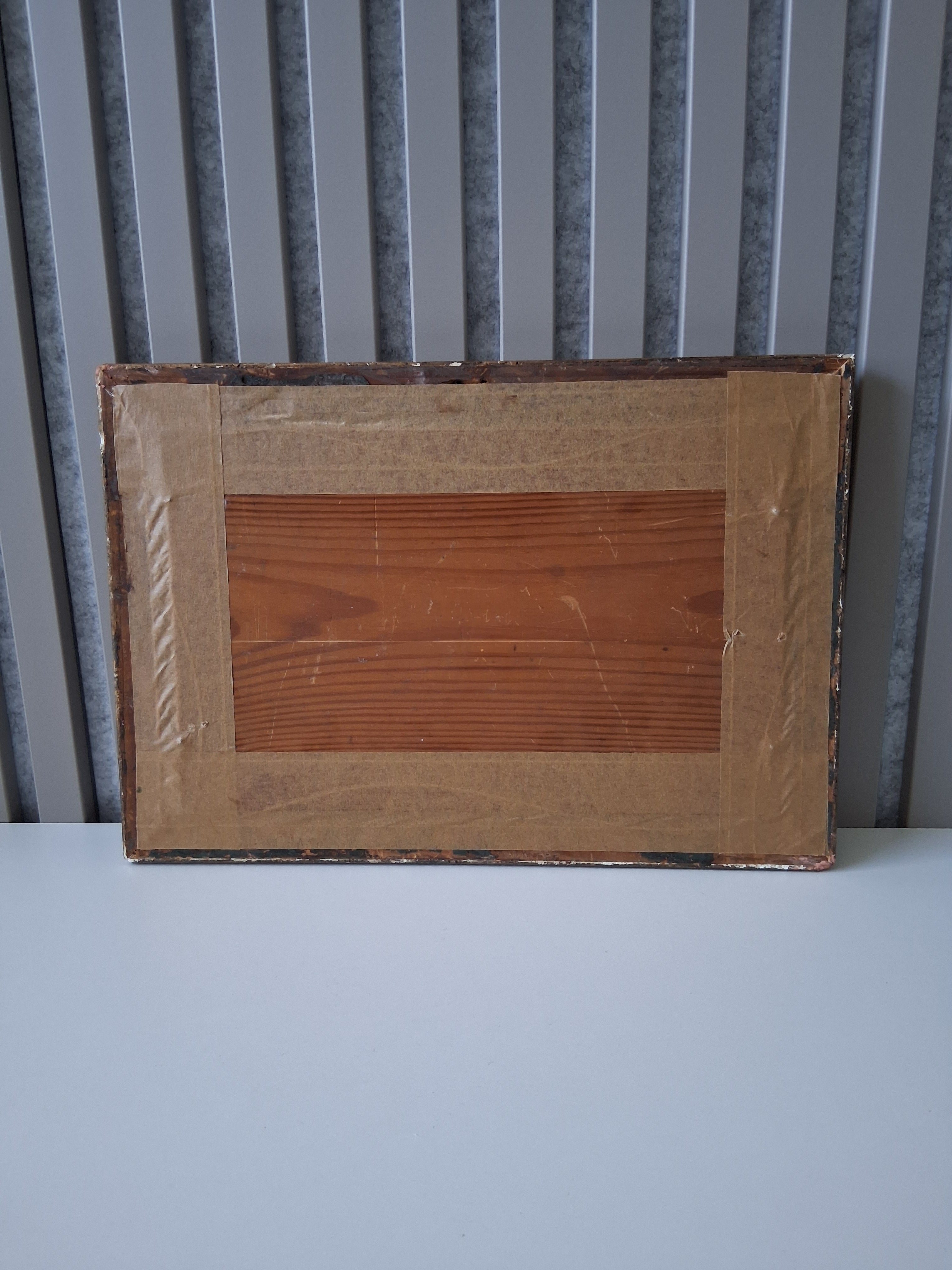 ORIGINAL Ölgemälde auf Holzplatte inkl. Rahmen | Boot bei Dämmerung | 35x24 cm | Signiert