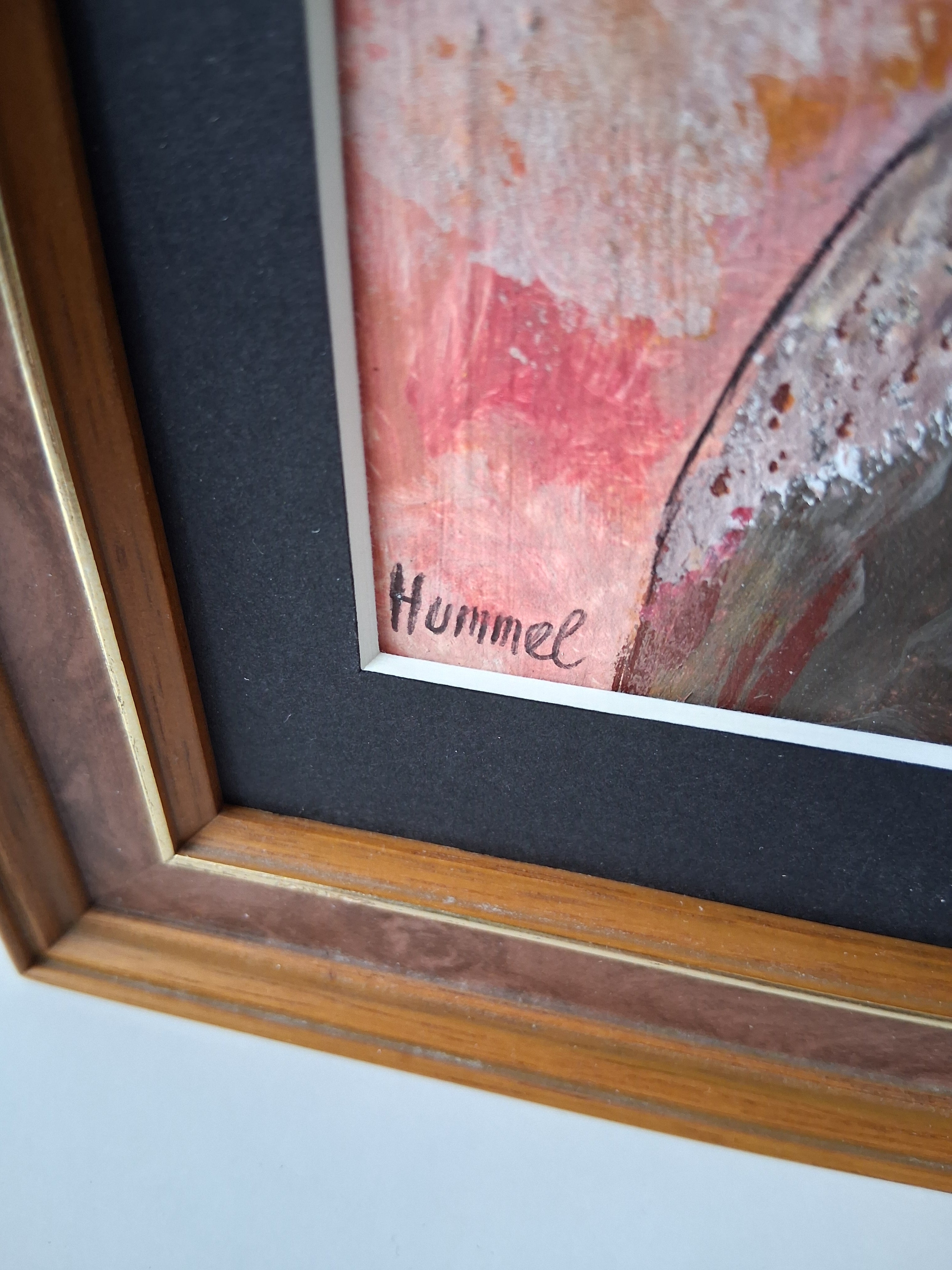 ORIGINAL Acrylgemälde auf Karton inkl. Rahmen | Portrait einer Kindfrau | Signiert: Hummel (*1946)