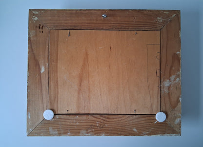 ORIGINAL Ölgemälde auf Holzplatte inkl. antikem Rahmen | Fluss / Landschaft / Windmühle | Signiert