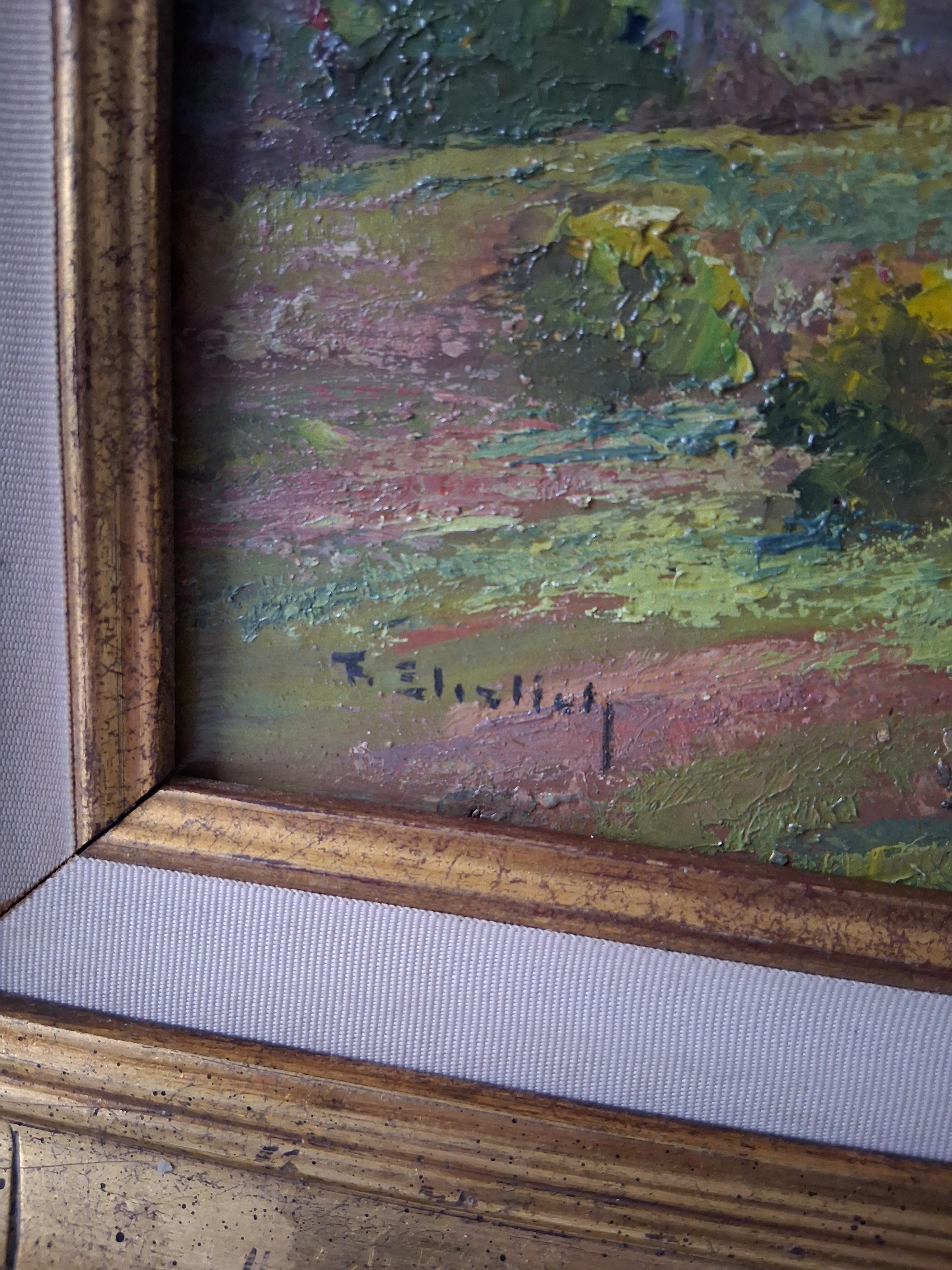 F. EHRLICH | Der Golf von Saint-Tropez / Cote d'Azur | ORIGINAL Ölgemälde auf Holzplatte inkl. Rahmen